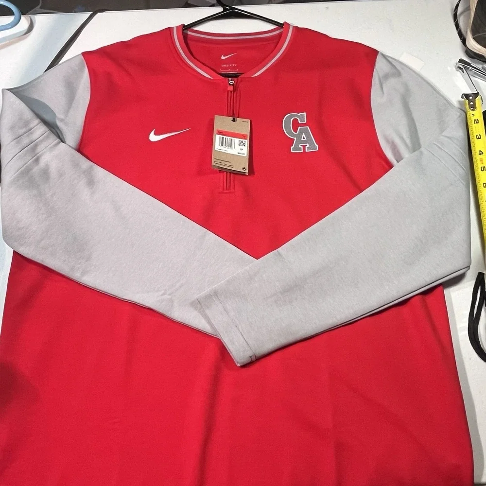 NIKE Football Baseball DRI-Fit Men's Activewear Top Red / Grey Size L FJ9545 NWT